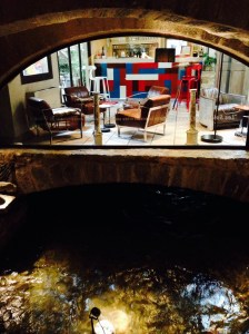 The Sorgue running beneath the hotel